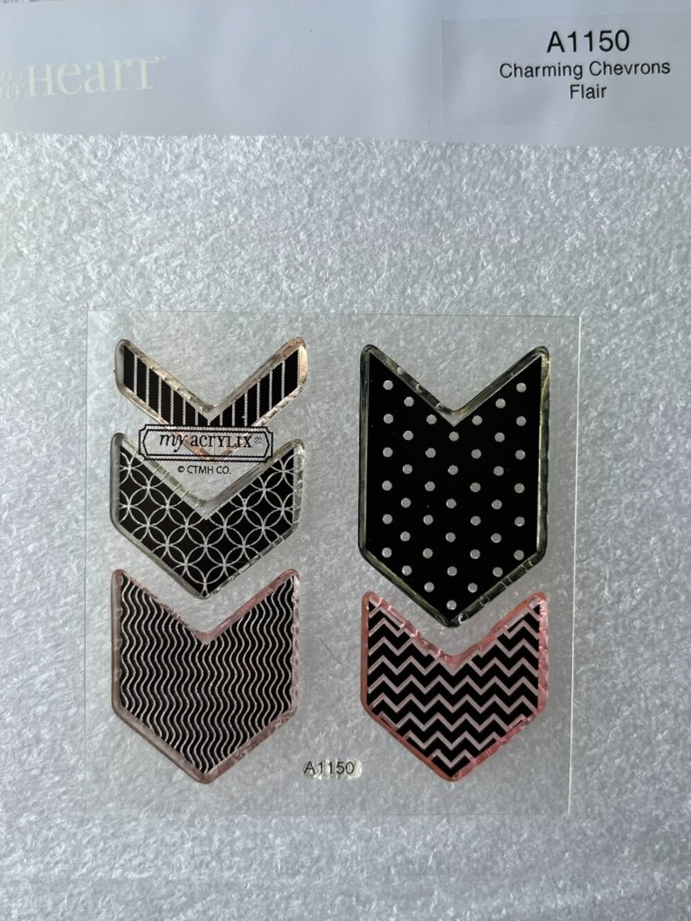 CTMH Charming Chevrons Close To My Heart A1150 Acrylic Cling Stamps Flair